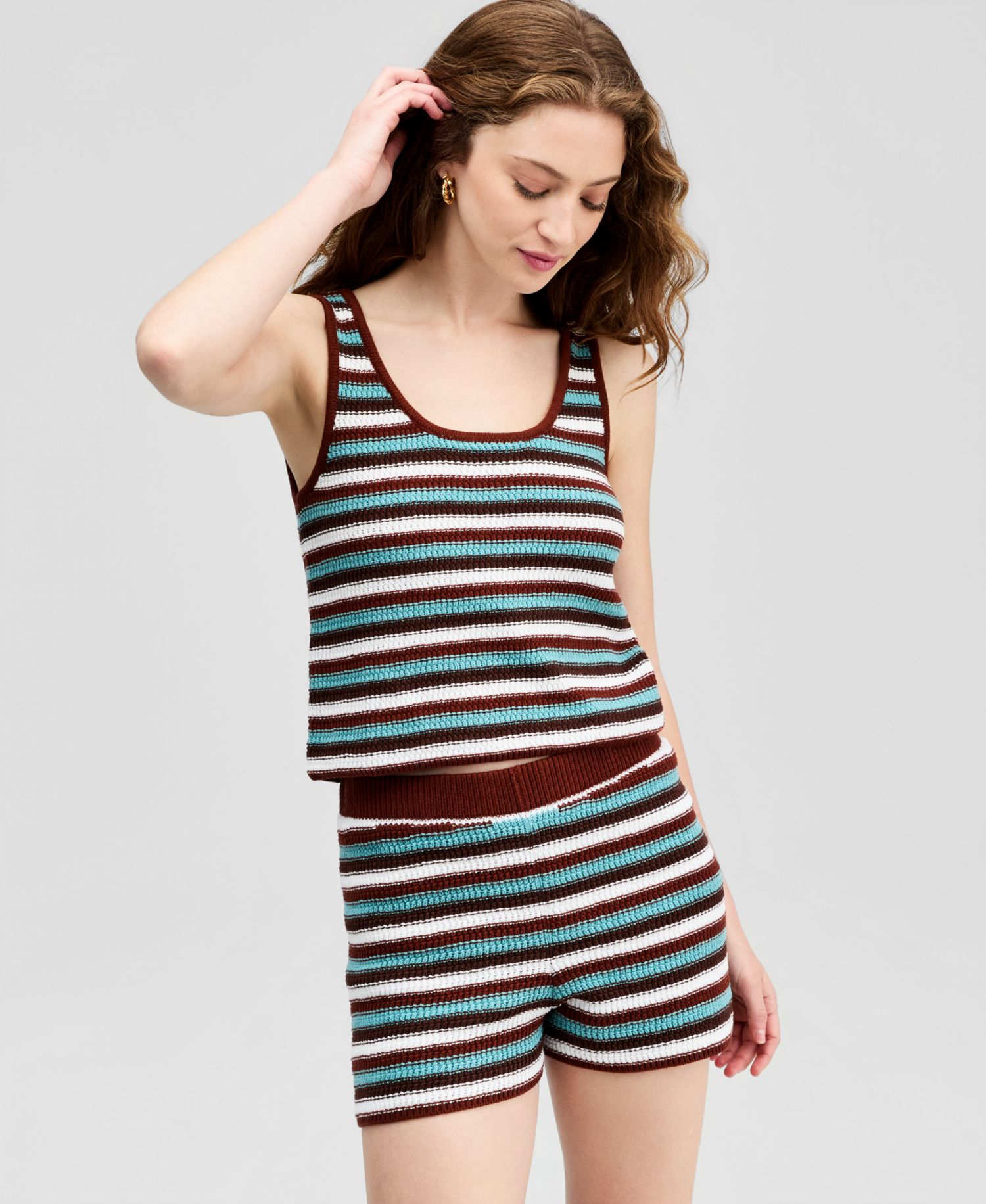 Petite Striped Sleeveless Sweater
