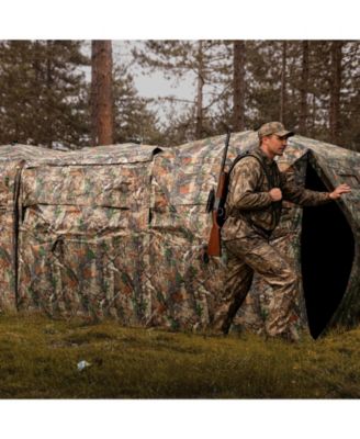 2-6 Person Side-by-Side Hunting Blinds Double One-way See-through Ground Blinds