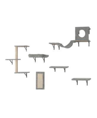 Wall Mounted Cat Shelves 6 Piece Hammock Perch Sisal