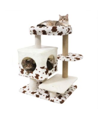 Cat Tree 30 inch Modern with Wide Perch and 2-Door Condo