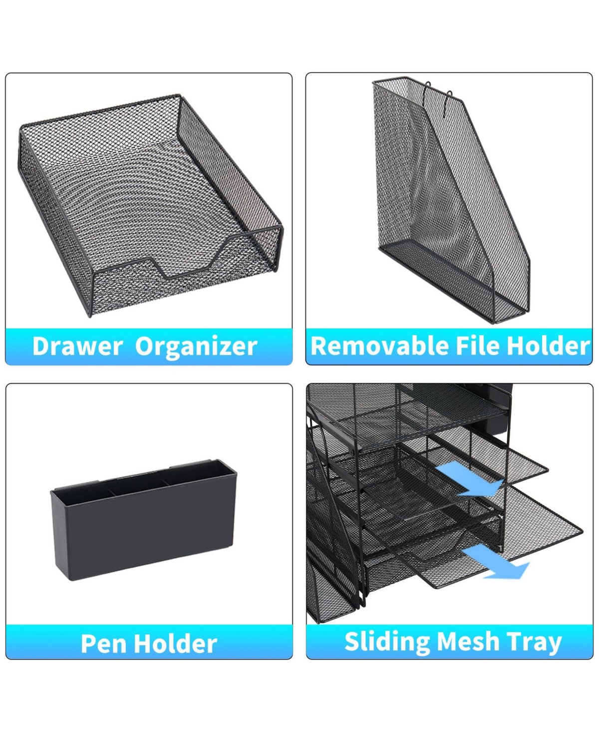 Gnuadz Desk Organizer 5-Tier Tray File Holder Drawer Pen