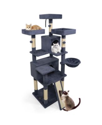 Cat Tree 65 inch with 3 Plush Perches and 2 Condos