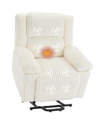 Power Lift Recliner Chair - Heat and Massage, Electric Lift Plush Recliner with Soft Padded Seat, Back Support & Armrests, Designed