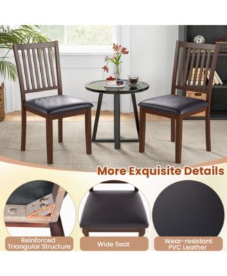 Upholstered Modern Dining Chair Set of 2 with Slanted High Backrest