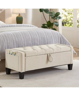 Storage Ottoman Bench with Safety Hinge
