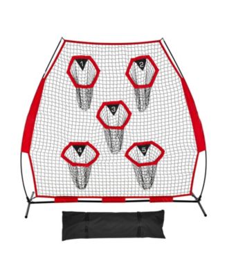 7 x 7 Ft Football Throwing Net with 5 Target Pockets