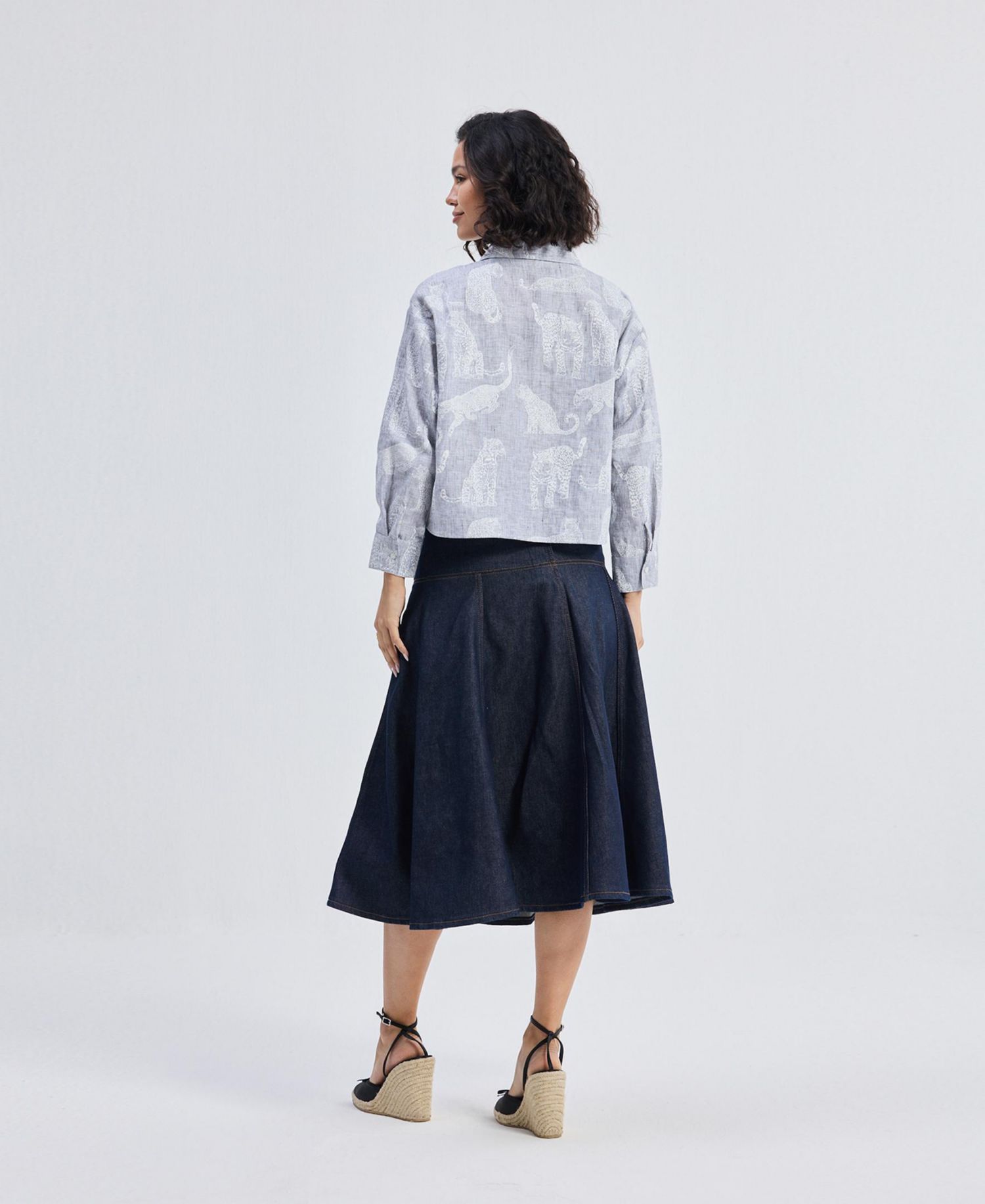Women's Oversized Boxy-fit Shirt in Animal Print
