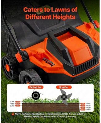 2-in-1 Electric Dethatcher and Scarifier, 13-Inch, 13 Amp Corded Lawn Tool