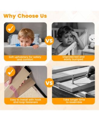 Upholstered Toddler Bed Frame with Safety Rails