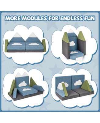 12 Pieces Snow Mountain Theme Toddler Foam Building Fort