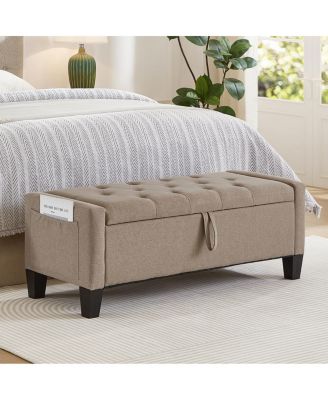  Storage Ottoman Bench with Safety Hinge