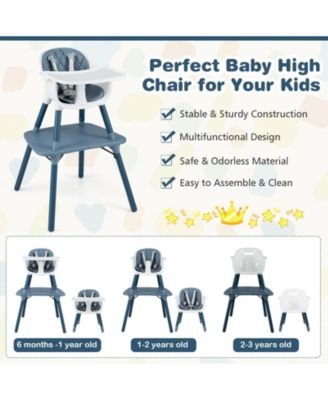 4-in-1 Baby Convertible Toddler Table Chair Set with PU Cushion