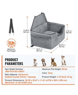 Dog Car Seat Booster 28 in Sponge Fill for up to 55 lbs