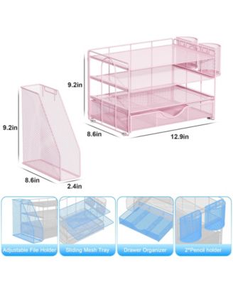 Desk Organizer File Holder 4-Tier Drawer Pen Paper Storage