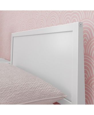 Twin Bed Frame, Solid Wood Classic Platform Bed with Panel Headboard for Kids