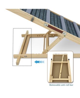 Adjustable Dog Ramp for Couch, 6 Heights 14"-25" with Non-Slip Pad, Portable Stable Pet Steps for Small Dogs, Sofa and Stairs