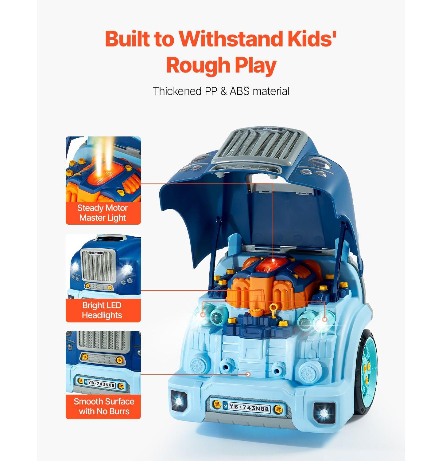 Детский конструктор Mecale Engine Building Kit 60-Piece Building Set, Ages 3+, цвет: Синий — фото 8