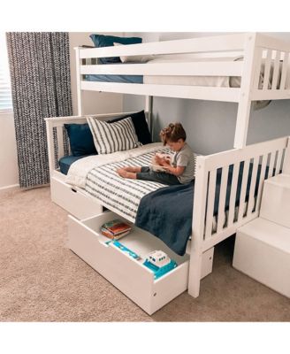 Twin over Full Staircase Bunk Bed with Storage Drawers