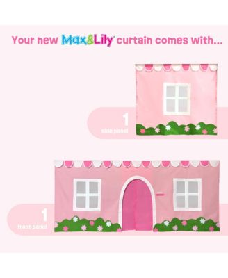 Low Bunk With Easy Slide  Farmhouse Curtain