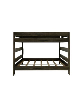 Farmhouse Queen Over Queen Bunk Bed for Kids Solid Wood