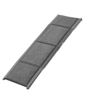 71" Folding Dog Ramp for Cars, SUV and Truck. Non-slip felt surface, supports up to 250lbs, portable design, ideal
