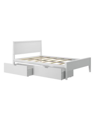 Full Size Bed Frame with Storage Drawers, Solid Wood Platform Bed for Kids