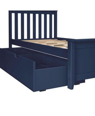 Twin Bed Frame with Storage Drawer, Solid Wood Platform Bed for Kids