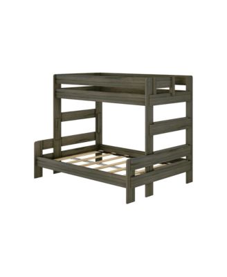 Bunk Bed Twin over Full Size, Modern Farmhouse Solid Wood Bunk Beds for Kids