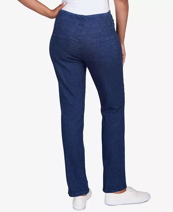 Petite Mid-Rise Pull-On Straight Extra Stretch Denim Pant - thumbnail 8