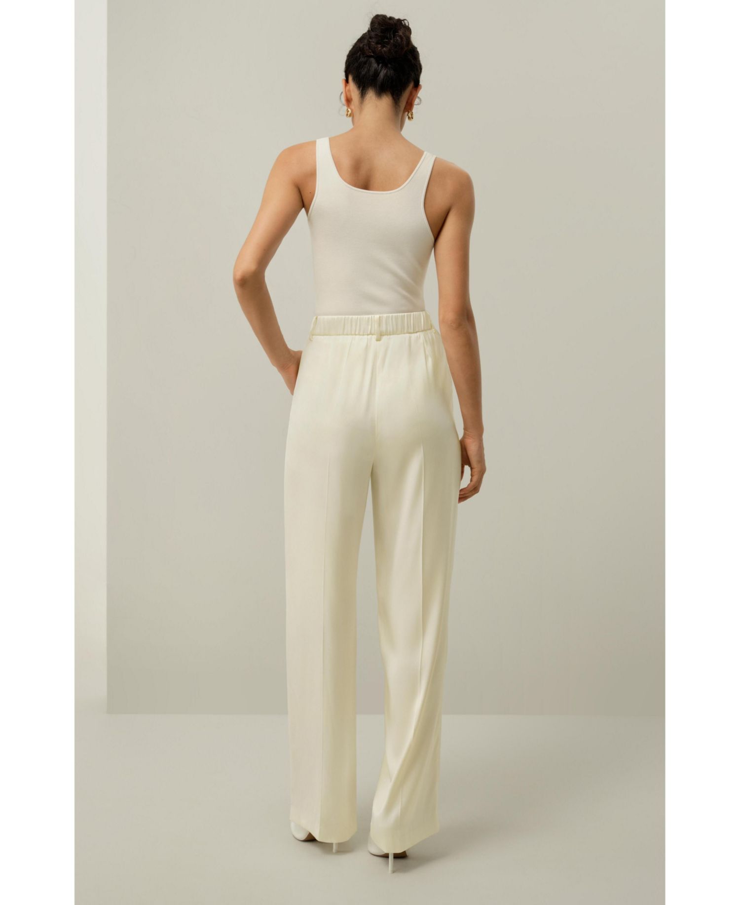 Women's Double-Faced Charmeuse Straight- Leg Pant