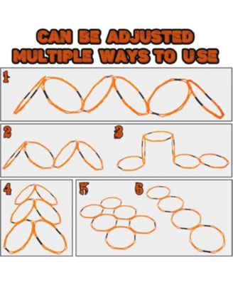 Octagonal Agility Rings, Speed Rings, Youth Agility Footwork Training and Speed Hurdles Ladder, Fitness Equipment Sport Workout