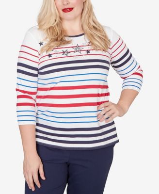 Petite Lady Liberty Stars and Stripes Americana Top