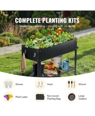 42.5 x 19.5 x 31.5 in Galvanized Metal Raised Planter Box