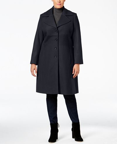 Tommy Hilfiger Plus Size Wool-Blend Walker Coat