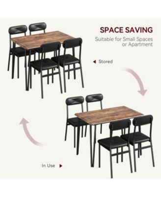 Dining Table Set for 4 Kitchen Table and Chairs for 4 5 Piece Kitchen Dining Room Table Set Dinner Table With Upholstered Seat