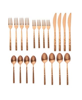 Rustic Mirrored Stainless Steel 20-Pc. Flatware Set, Service For 4