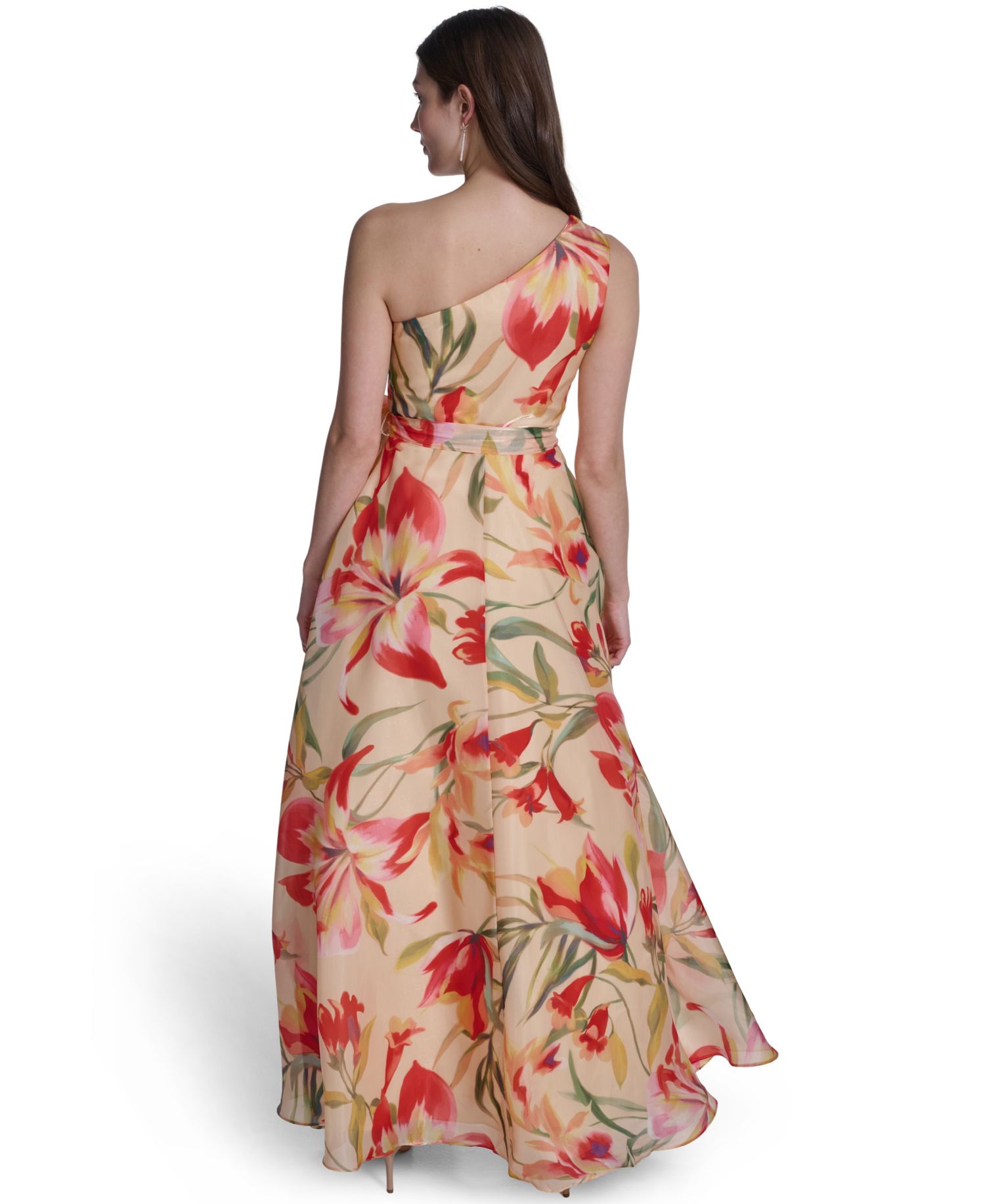 Women's One-Shoulder Sleeveless Ball Gown