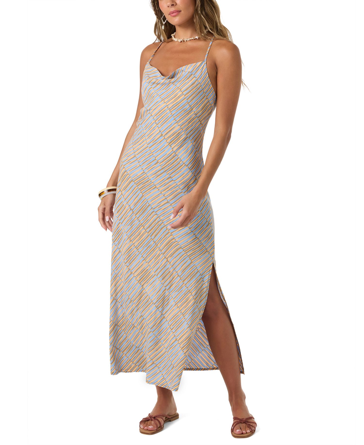Women's Viscose Holly Stripe Side Slit Dress