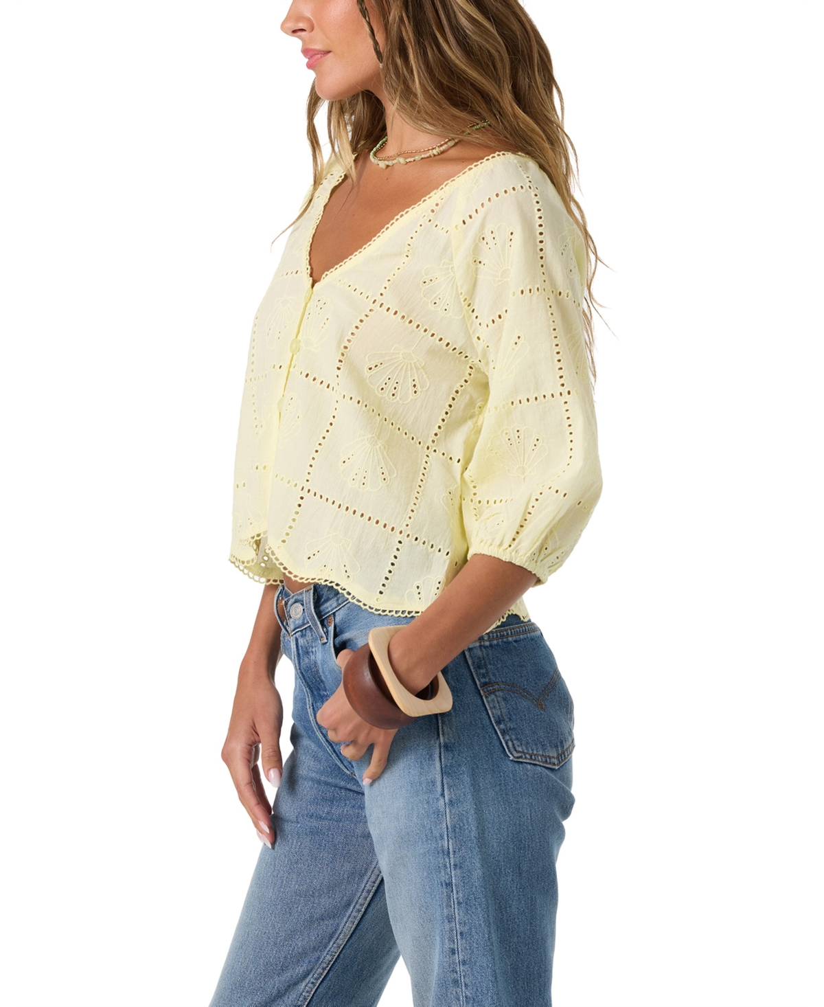 O'Neill Women's Cotton V-Neck Flora Top