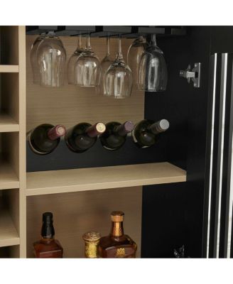 Mid-Century Fluted Liquor Cabinet and Wine Storage