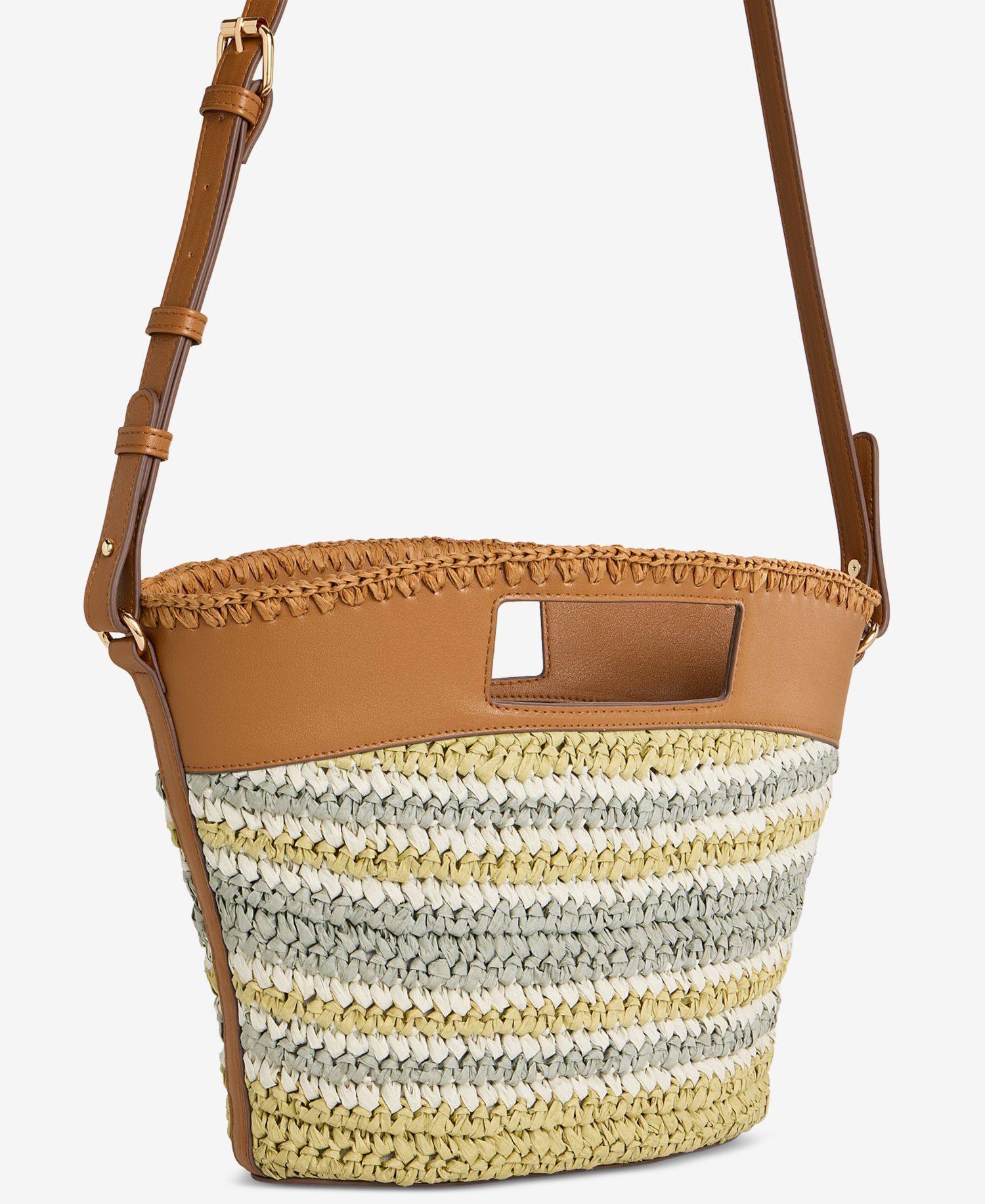 Straw Curve Top Clutch Bag
