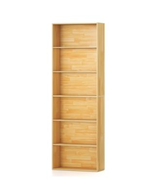 6-Tier Bookcase with 6 Open Shelves and Anti-Toppling Kits-Wood