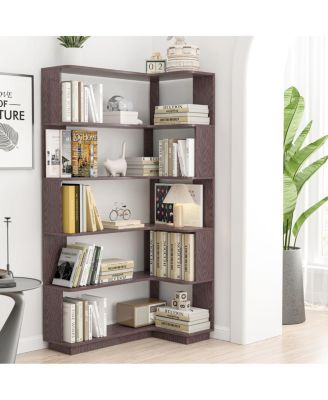 90cm Freestanding Corner Bookshelf with Anti-Tip Device