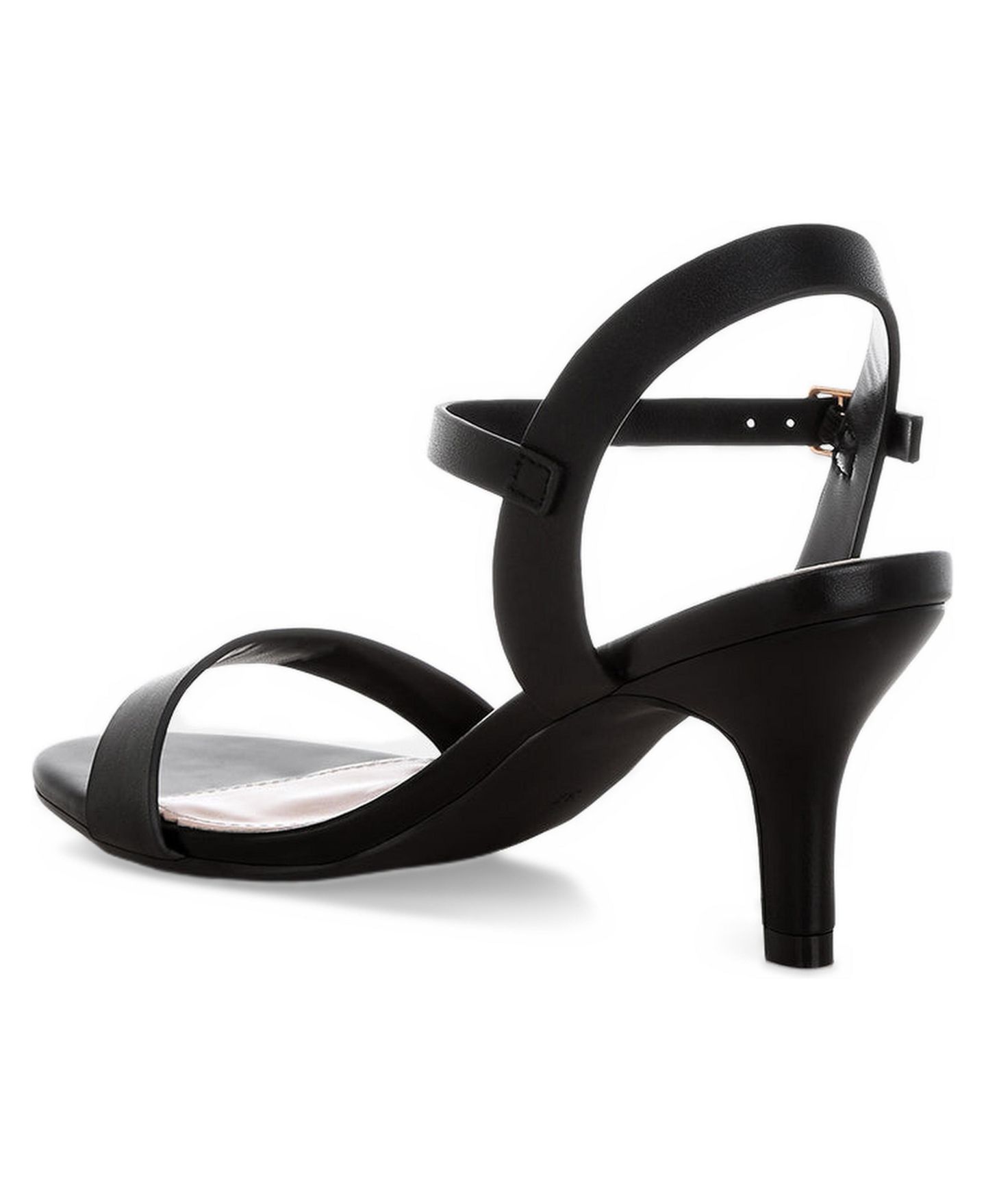 Женские сандалии Rag & Co Tomari Pin Buckle Kitten Heel, цвет: Чёрный кожаный — фото 3