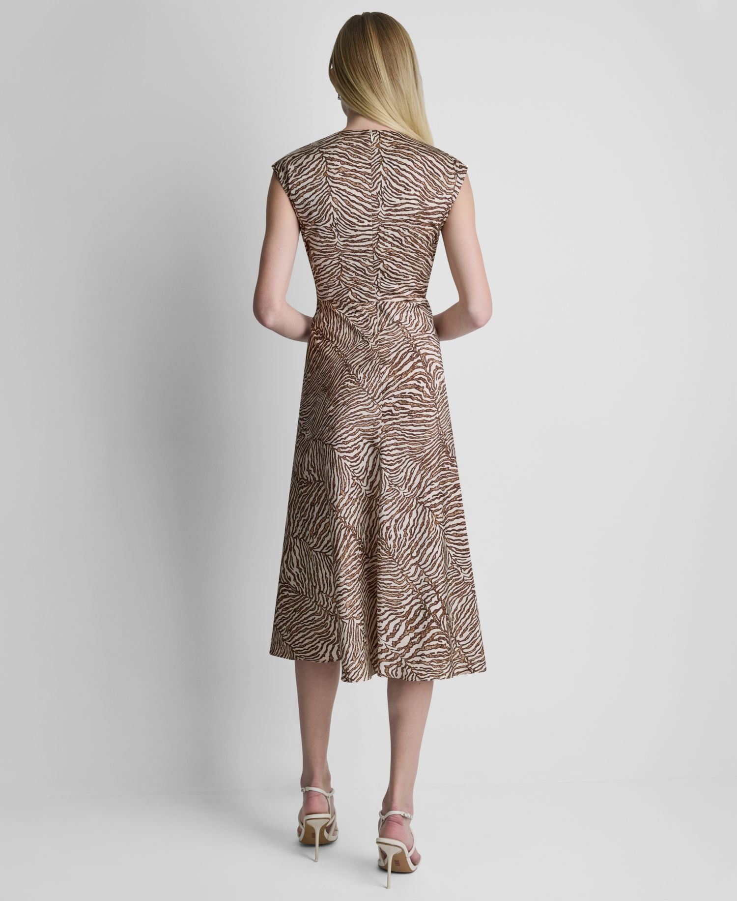 Women's V-Neck Knot Front Midi Dress