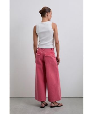 Women's Culotte Washed Denim Pant