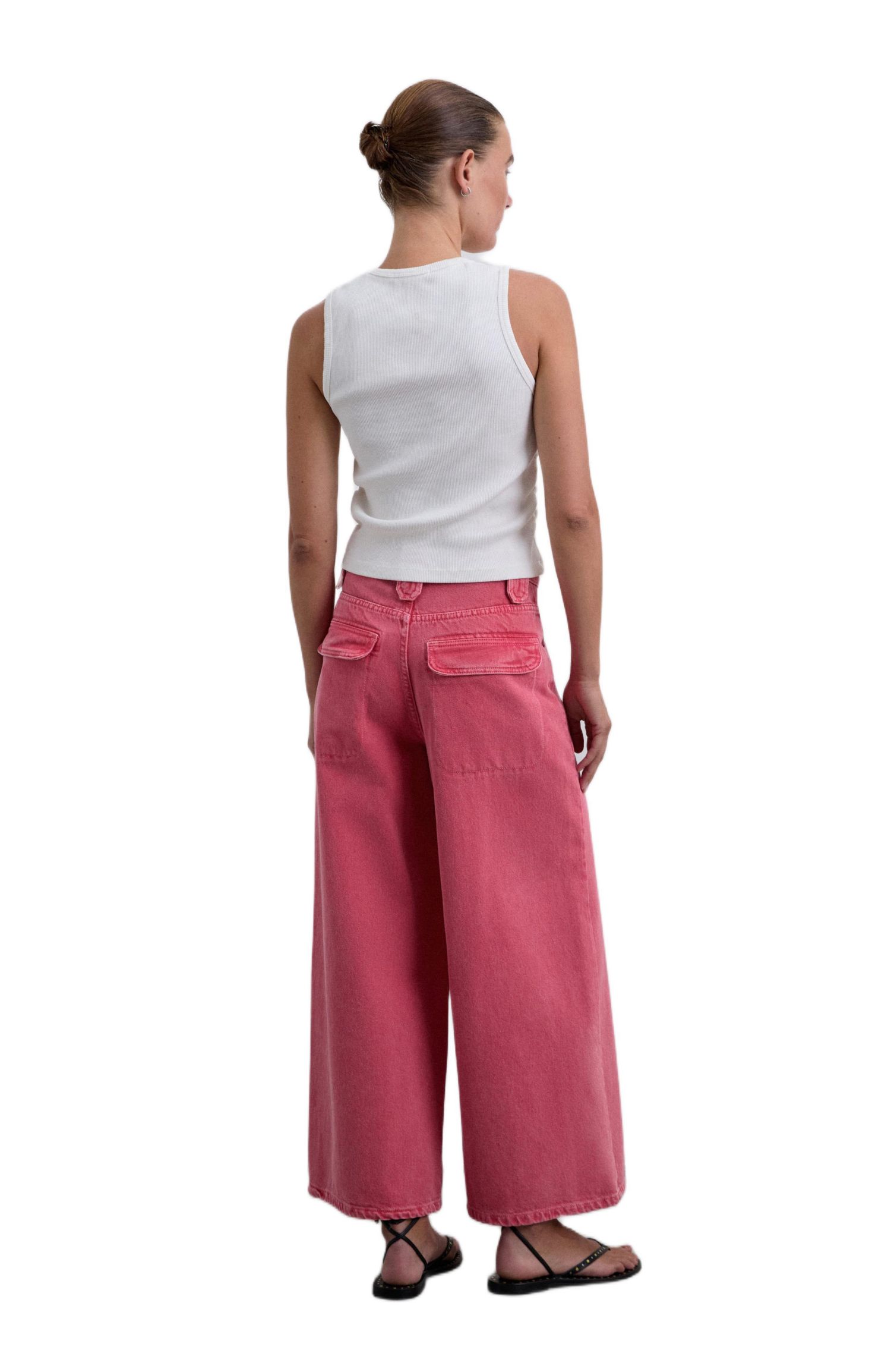 Women's Culotte Washed Denim Pant