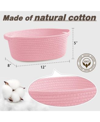 Woven Basket Gift Storage Rope Handles