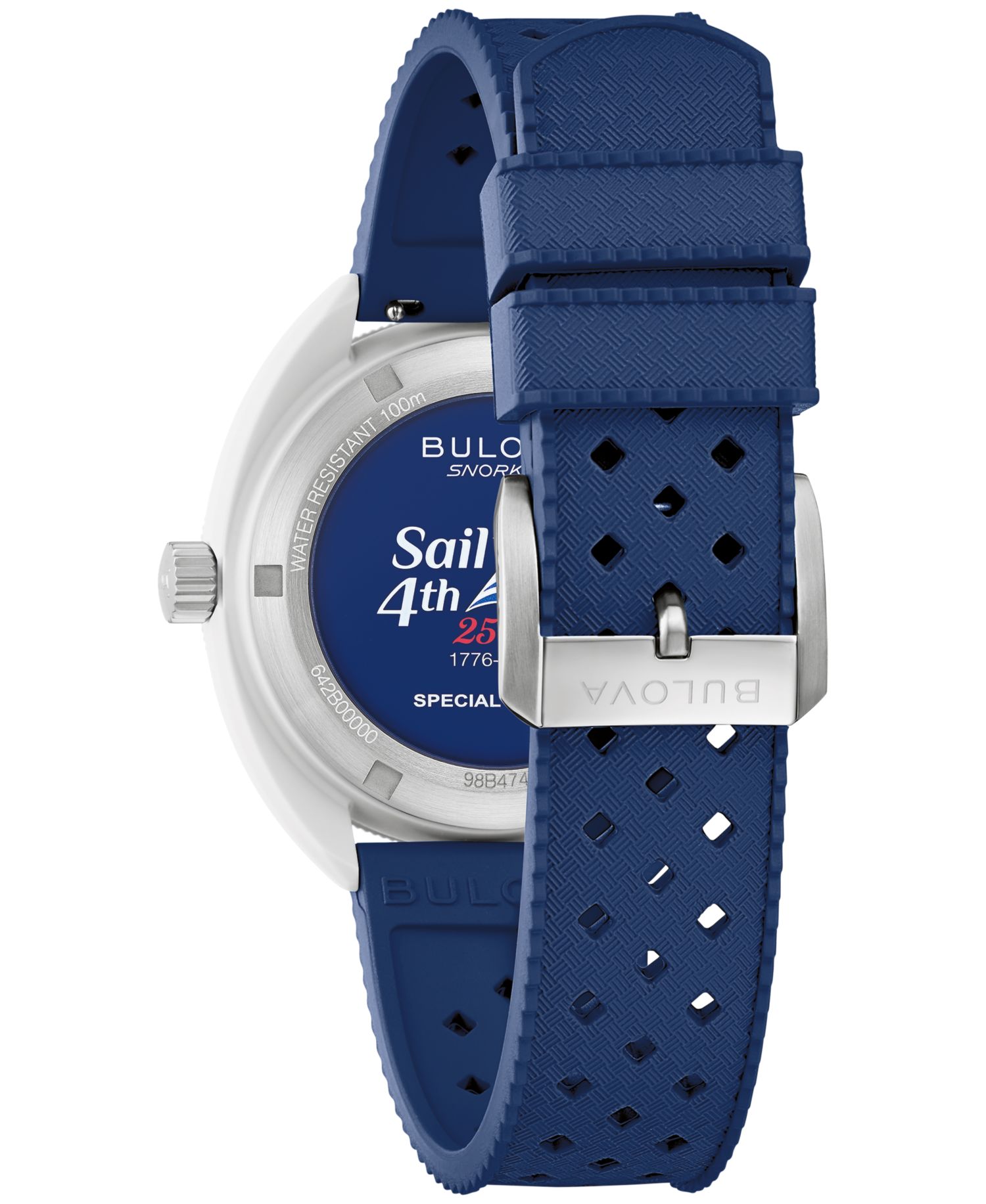Men's Limited Edition Performance Snorkel "Sail 4th" Blue Rubber Watch 41mm