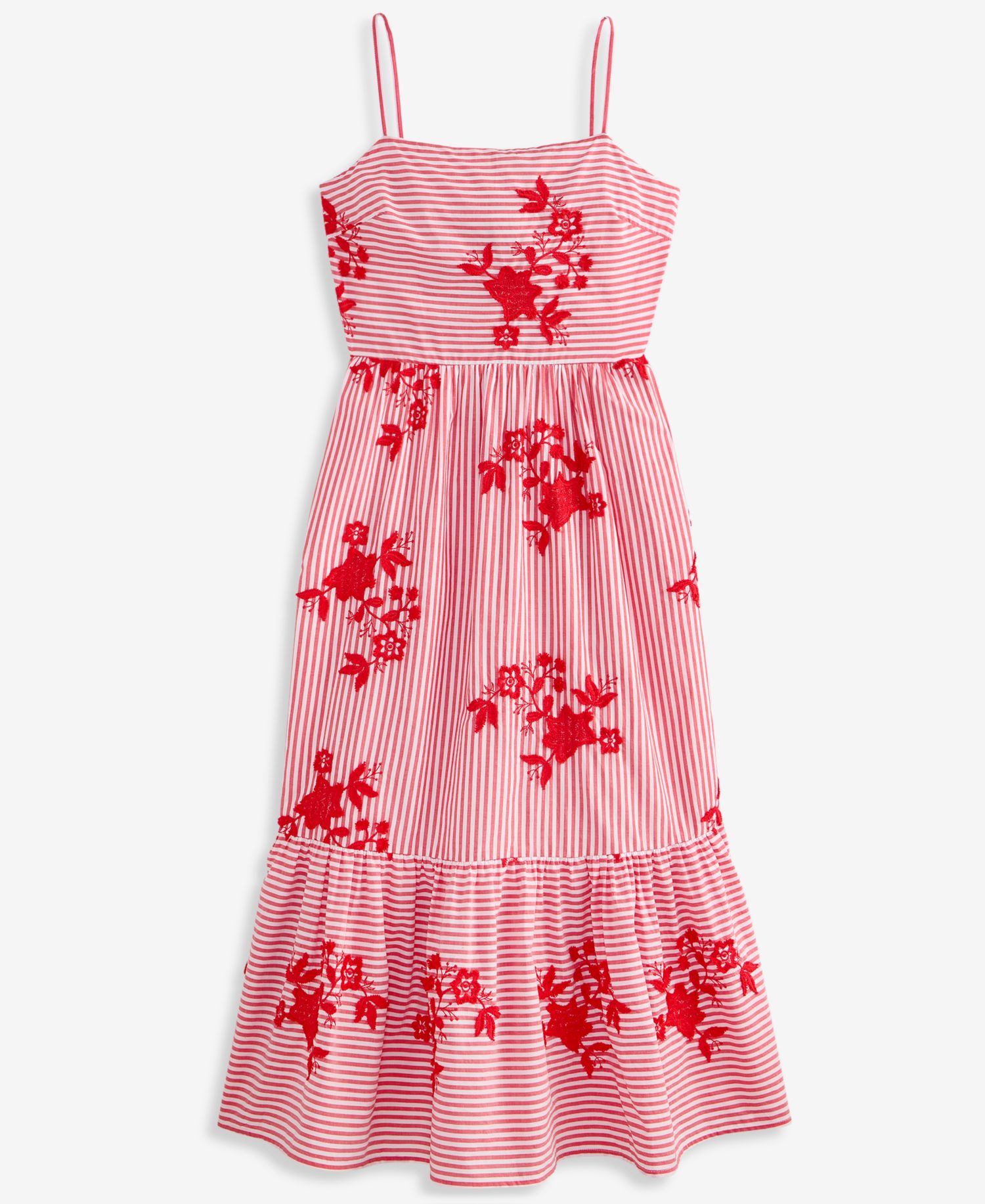 Plus Cutout-Back Tiered Cotton Midi Dress